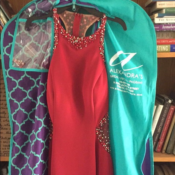 Wine red Tiffany Designs prom dress - Picture 2 of 5